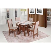 Conjunto para Sala de Jantar Mesa Quadrada Amanda com 4 Cadeiras Nobre