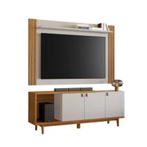 Conjunto Para Sala Rack NT1380 e Painel NT1375 Ripado Off White/Freijó Notável Móveis Conjunto Para Sala Rack NT1380 e Painel NT1375 Ripado Off White/Freijó Notável Móveis