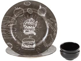 Conjunto para Servir Alleanza Burguer Black 4 Peças