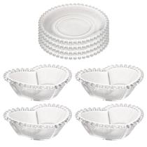 Conjunto Para Servir Com Bowls Coração Pearl E Pratos De Sobremesa 20cm Conjunto Para Servir Com Bowls Coração Pearl E Pratos De Sobremesa 20cm