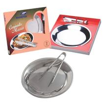Conjunto Para Servir Massas Refeições 2 Peças Em Inox Madefer