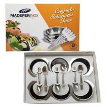 Conjunto Para Sobremesa 12 Peças Em Aço Inox Taças E Colherzinha