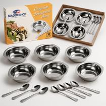 Conjunto Para Sobremesa 12 Peças Jogo De Taças Inox Gourmet