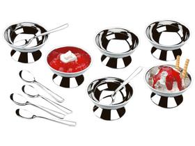 Conjunto para Sorvete e Sobremesa em aço inox 12 peças Jornata Brinox Conjunto para Sorvete e Sobremesa em aço inox 12 peças Jornata Brinox