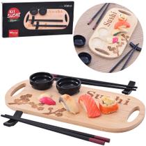 Conjunto para sushi com 2 pares de hashi / palito + tabua e acessorios kioto 7 pecas - WINCY