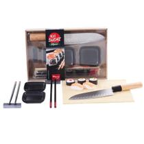 Conjunto para sushi com 2 pares hashi + faca e acessorios 8 pecas na caixa - WINCY