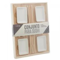 Conjunto para sushi lyor 13 peças esteira bambu 6760