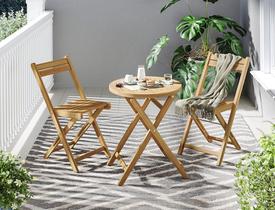 Conjunto para Varanda Catania 3 Peças Madeira Just Home Collection