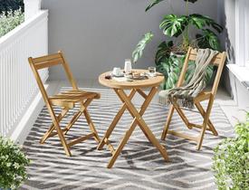 Conjunto para Varanda Catania 3 Peças Madeira Just Home Collection Conjunto para Varanda Catania 3 Peças Madeira Just Home Collection