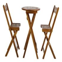 Conjunto Para Varanda Dobravel 2 Cadeiras E 1 Mesa - Madeira Conjunto Para Varanda Dobravel 2 Cadeiras E 1 Mesa - Madeira