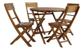 Conjunto Para Varanda Dobravel 4 Cadeiras E 1 Mesa - Madeira Conjunto Para Varanda Dobravel 4 Cadeiras E 1 Mesa - Madeira