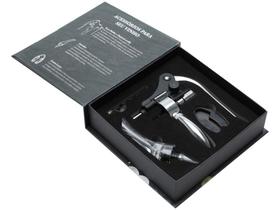 Conjunto para Vinho Inox com Saca-rolha Aerador - Espiral Corta Lacre Bon Gourmet 27596 4 Peças