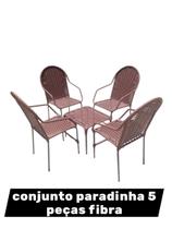 CONJUNTO PARADINHA FIBRA 5 PEÇAS jardim ária sala terraço