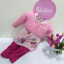 - Conjunto Paraiso Moda Bebe Luxo Menina 3 Pçs Bolero Ref 8038 - Conjunto Paraiso Moda Bebe Luxo Menina 3 Pçs Bolero Ref 8038