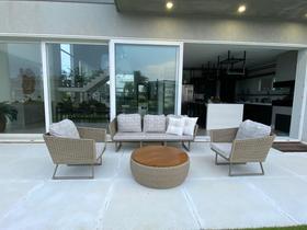 Conjunto Paris em Corda Náutica - 1 Sofá 3l + 2 Poltronas + 1 Mesa com Champanheira