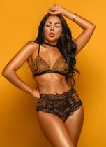 Conjunto Paris Preto com Dourado - Tamanho M Conjunto Paris Preto com Dourado - Tamanho M