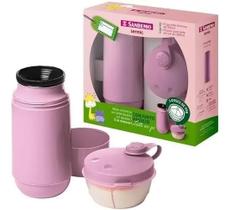Conjunto Passeio Garrafa 250ml + Pote Para Leite Em Po Rosa Conjunto Passeio Garrafa 250ml + Pote Para Leite Em Po Rosa