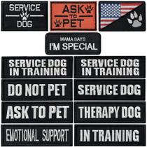 Conjunto Patch J.CARP Service Dog Therapy para cães, 12 peças Conjunto Patch J.CARP Service Dog Therapy para cães, 12 peças