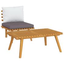 Conjunto Patio Lounge vidaXL, 2 peças de madeira maciça de acácia com almofadas Conjunto Patio Lounge vidaXL, 2 peças de madeira maciça de acácia com almofadas