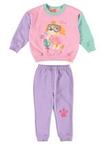 Conjunto Patrulha Canina Blusão e Calça Moletom Lilás Malwee Kids