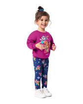 Conjunto Patrulha Canina Menina Skye Everest Blusão Moletom Flanelado Legging Estampada - MalweeKids