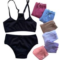 Conjunto Paty calcinha e sutiã infantil suede canelado nadador sem bojo meninas feminino Conjunto Paty calcinha e sutiã infantil suede canelado nadador sem bojo meninas feminino