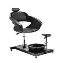 Conjunto Pedicure SPA com Cadeira Apoio de Pé e Bacia Dompel Preto