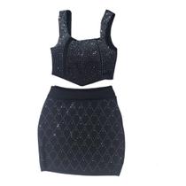 Conjunto Pedraria Feminino Glamour Brilho Festa