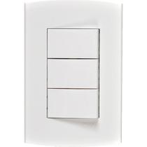 Conjunto Peesa Alfa 1507A 3 interruptores Simples Branco