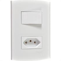 Conjunto Peesa Alfa 1543A 1 Interruptor Sim.Tom 10A