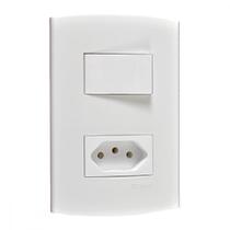 Conjunto Peesa Alfa 1543A 1 Interruptor Sim.Tom 10A