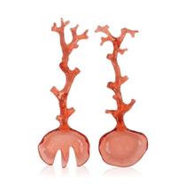 Conjunto Pegador Salada Acrílico Coral Laranja Conjunto Pegador Salada Acrílico Coral Laranja