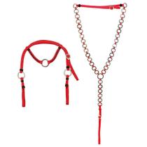 Conjunto Peitoral e Cabeçada de Corda SV5712 - Vermelho Conjunto Peitoral e Cabeçada de Corda SV5712 - Vermelho