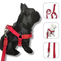 Conjunto peitoral e guia para cachorro - Modelo Red