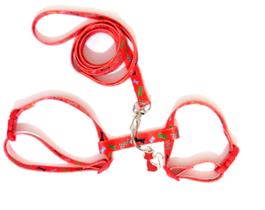 Conjunto Peitoral Gatos Vermelho Tam. Único (12Cm a 22Cm)