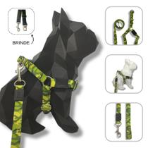 Conjunto peitoral, guia e cinto para cachorro - Modelo Exercito