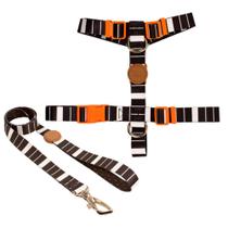 Conjunto Peitoral H e Guia Eclipse para cães tamanho M