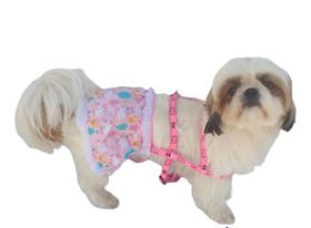 Conjunto Peitoral Sainha para Passeio com pequenos Cães