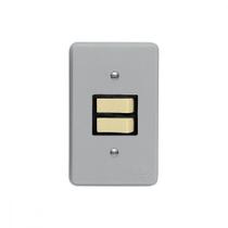 Conjunto Perlex 4X2 Cinza Com Placa(2Simples) 1382 Conjunto Perlex 4X2 Cinza Com Placa(2Simples) 1382