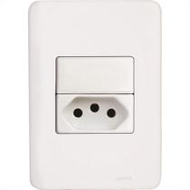 Conjunto Perlex Aros 4X2 Branco Com Placa(1Paralelo+Tomada) 7381P/11 Conjunto Perlex Aros 4X2 Branco Com Placa(1Paralelo+Tomada) 7381P/11