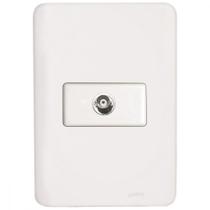 Conjunto Perlex Aros 4X2 Branco Com Placa(1Tomada Tv) 7308