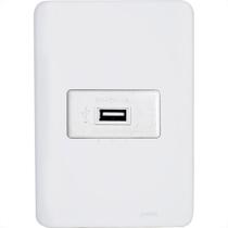 Conjunto Perlex Aros 4X2 Branco Com Placa(1Tomada Usb) 7317 Conjunto Perlex Aros 4X2 Branco Com Placa(1Tomada Usb) 7317