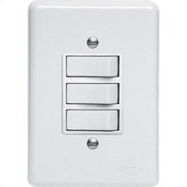 Conjunto Perlex''Branca''Com Placa(3Simples) 2383