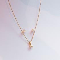 Conjunto Pérola Banhado a Ouro 18K