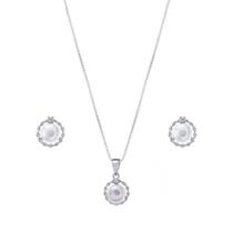Conjunto Pérola Real Prata 925 Conjunto Pérola Real Prata 925