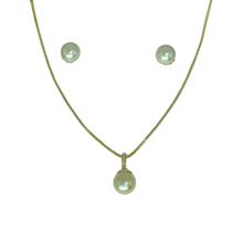 Conjunto Pérolas banhado a ouro