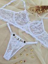 Conjunto Personalizável Eclipse em Renda Branca - Sutiã e Calcinha Conjunto Personalizável Eclipse em Renda Branca - Sutiã e Calcinha