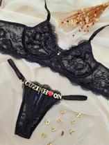 Conjunto Personalizável Eclipse em Renda Preto - Sutiã e Calcinha Conjunto Personalizável Eclipse em Renda Preto - Sutiã e Calcinha