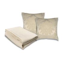 Conjunto Peseira Xale Cama Com 2 Almofadas Cheias