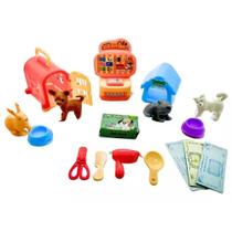 Conjunto Pet Shop Brinquedo Com 18 Acessórios: Seu filho(a) vai adorar cuidar dos animais!